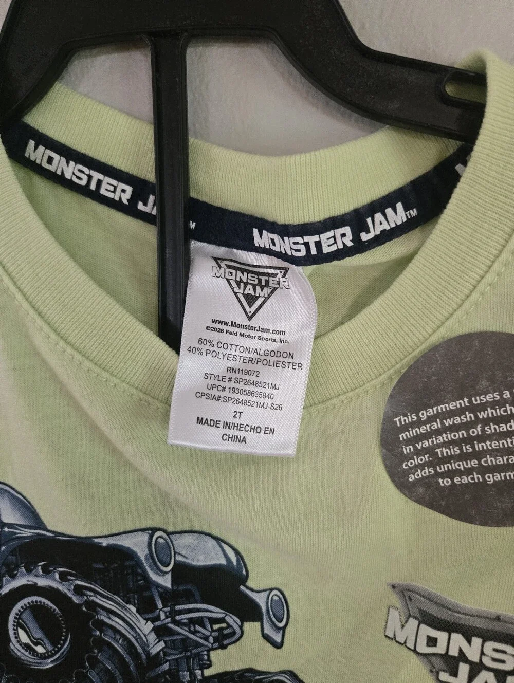 Monster Jam Grave Digger Megalodon Boys 2-Piece Outfit Set Size 2T NWT